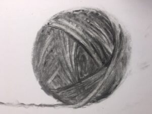 teken een bol wol