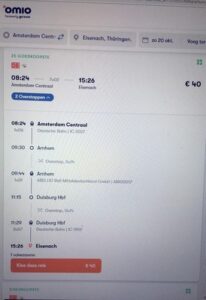 trein naar schildervakantie